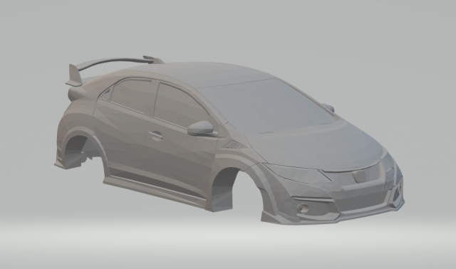 honda civic type r 2016 Model do druku 3D .c4d .max .obj .3ds .fbx .stl .blend