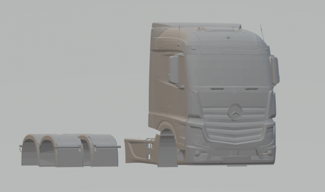 mercedes actros mp4 3D Print Model .c4d .max .obj .3ds .fbx .stl .blend 