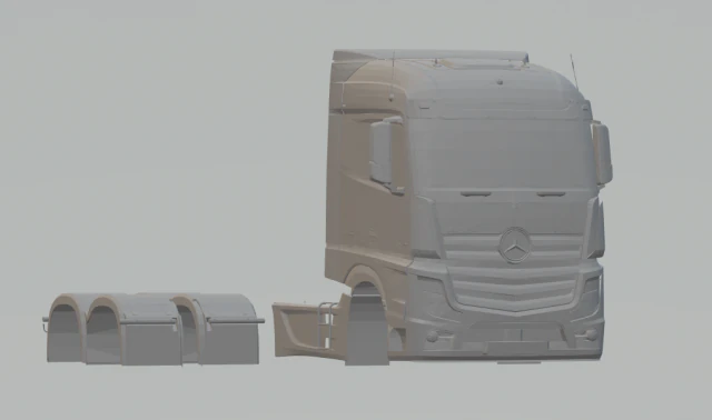 mercedes actros mp4 3D Print Model .c4d .max .obj .3ds .fbx .stl .blend