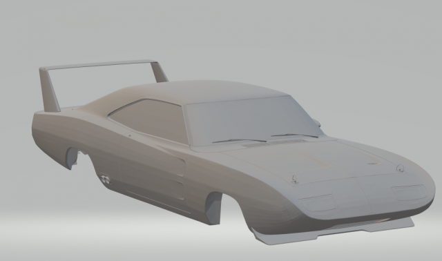 dodger charger daytona 1970 fast and furious 6 3Dプリントモデル .c4d .max .obj .3ds .fbx .stl .blend 