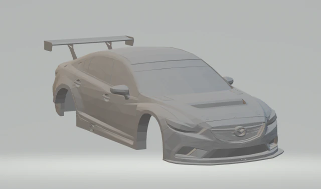mazda 6 race car 3D Print Model .c4d .max .obj .3ds .fbx .stl .blend