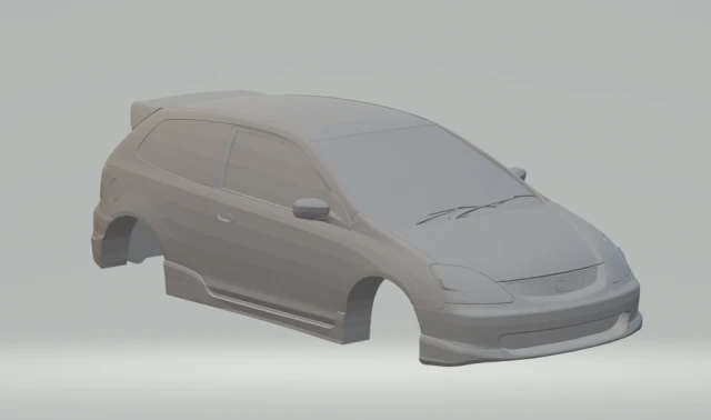 honda civic type r 3D Print Model .c4d .max .obj .3ds .fbx .stl .blend 