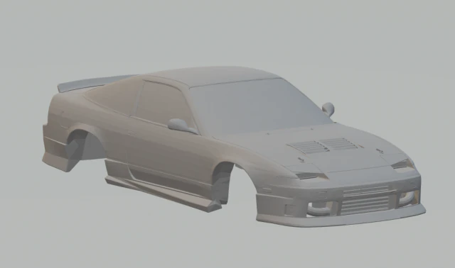 nissan 240sx 3D Print Model .c4d .max .obj .3ds .fbx .stl .blend 