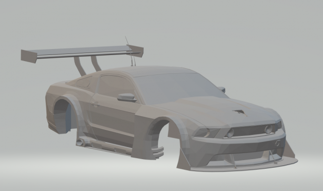 mustang gt3 race car 3D Baskı Modeli .c4d .max .obj .3ds .fbx .stl .blend 