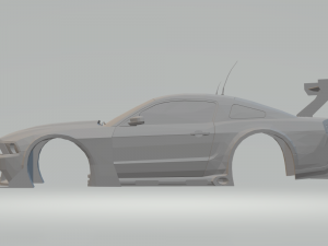 mustang gt3 race car 3D Baskı Modeli
