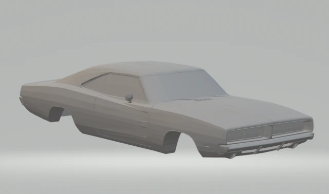 dodge charger 68 3D Print Model .c4d .max .obj .3ds .fbx .stl .blend