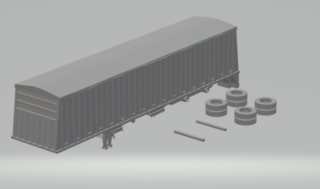 trailer grain bulk carrier hauler truck 3D Принт Модель .c4d .max .obj .3ds .fbx .stl .blend 