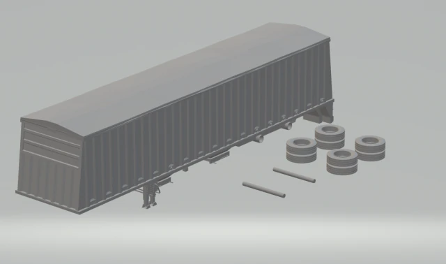 trailer grain bulk carrier hauler truck 3D Print Model .c4d .max .obj .3ds .fbx .stl .blend 