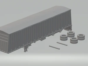 r&ouml;mork tahıl toplu taşıyıcı nakliye kamyonu 3D Baskı Modeli