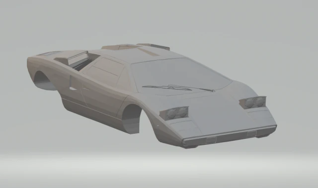 lamborghinicountach lp 400 3D Print Model .c4d .max .obj .3ds .fbx .stl .blend 