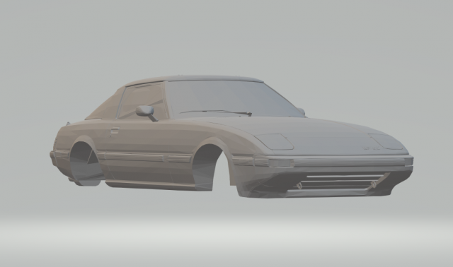mazda rx7 1985 3D-printmodel .c4d .max .obj .3ds .fbx .stl .blend 