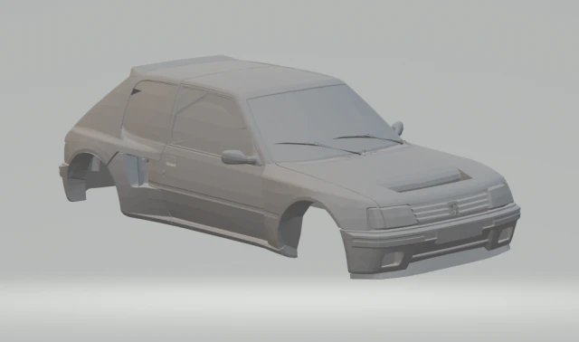 peugeot 205 wrc 3D Print Model .c4d .max .obj .3ds .fbx .stl .blend 