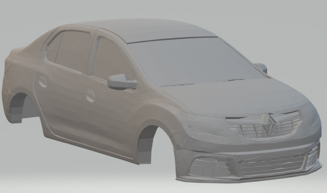 renault logan 3Dプリントモデル .c4d .max .obj .3ds .fbx .stl .blend 