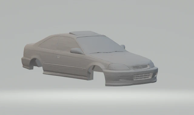 honda civic 99 coupe si 3D Print Model .c4d .max .obj .3ds .fbx .stl .blend 