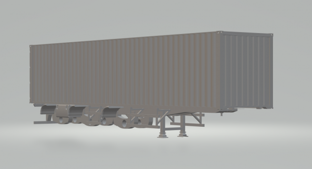 randon trailer truck contanier 3D 프린트 모델 .c4d .max .obj .3ds .fbx .stl .blend 