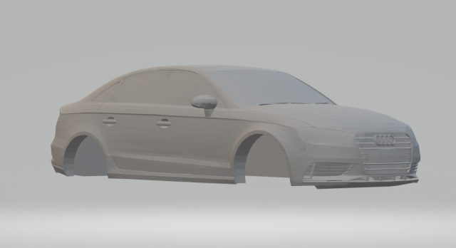audi a3 sedan 3D Print Model .c4d .max .obj .3ds .fbx .stl .blend 
