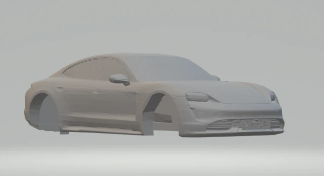 porsche taycan 3D Print Model .c4d .max .obj .3ds .fbx .stl .blend 