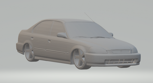 honda civic 98 3Dプリントモデル .c4d .max .obj .3ds .fbx .stl .blend 