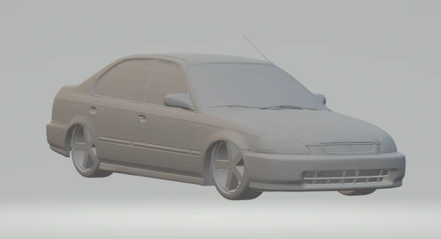 honda civic 98 3D Print Model .c4d .max .obj .3ds .fbx .stl .blend