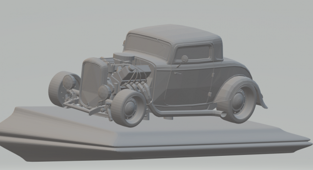 hot rod american car 3D Принт Модель .c4d .max .obj .3ds .fbx .stl .blend 