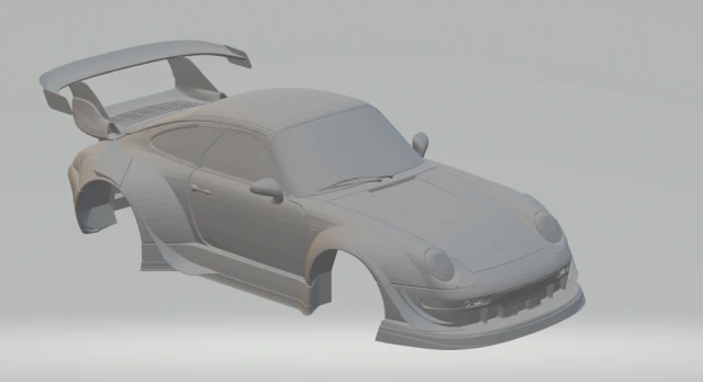 porsche rwb 993 3D Print Model .c4d .max .obj .3ds .fbx .stl .blend 