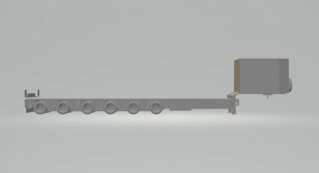 semi trailer low bed 3D Print Model .c4d .max .obj .3ds .fbx .stl .blend 
