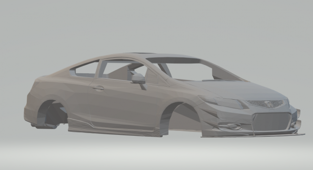 honda civic coupe 3D 打印模型 .c4d .max .obj .3ds .fbx .stl .blend 