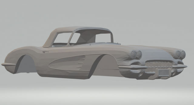 chevrolet corvette c1 58 3D Print Model .c4d .max .obj .3ds .fbx .stl .blend 