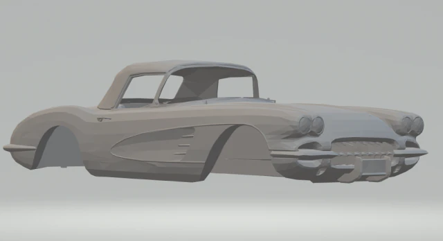 chevrolet corvette c1 58 3D Print Model .c4d .max .obj .3ds .fbx .stl .blend 