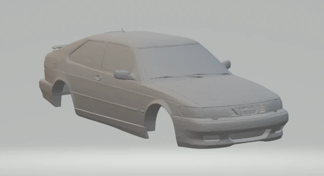 saab 9-3 aero coupe 3D Print Model .c4d .max .obj .3ds .fbx .stl .blend