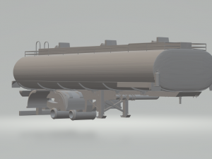 double truck semi trailer tank Modèles 3D en vedette