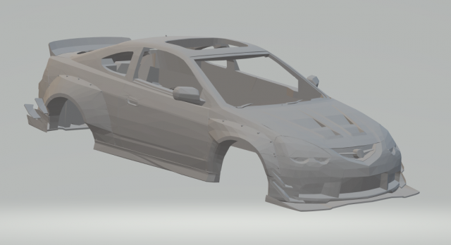acura rsx type-s widebody 3D Print Model .c4d .max .obj .3ds .fbx .stl .blend