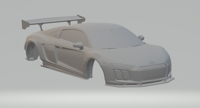 audi r8 widebody 3D Принт Модель .c4d .max .obj .3ds .fbx .stl .blend 