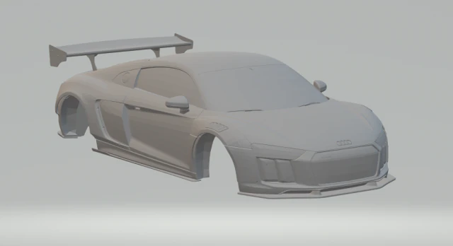 audi r8 widebody 3D Print Model .c4d .max .obj .3ds .fbx .stl .blend 
