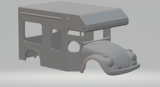 vw motorhome 3D Принт Модель .c4d .max .obj .3ds .fbx .stl .blend 