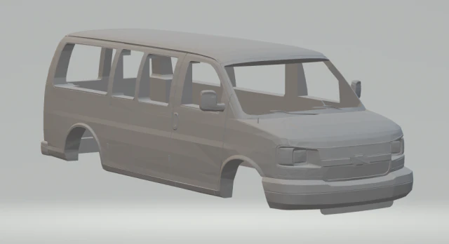 chevrolet 3500 express passenger van 3D Print Model .c4d .max .obj .3ds .fbx .stl .blend 