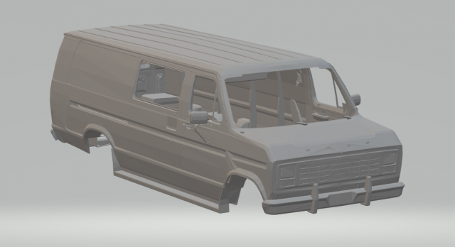 econoline van 3D Print Model .c4d .max .obj .3ds .fbx .stl .blend 