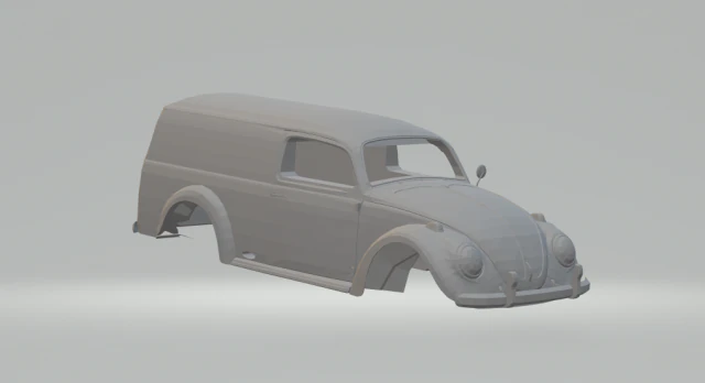 volkswagen van beetle delivery 3D Print Model .c4d .max .obj .3ds .fbx .stl .blend