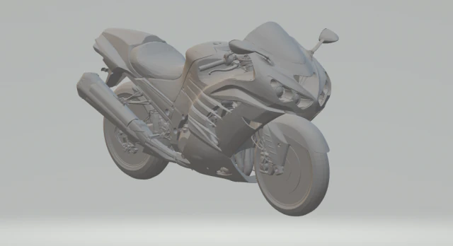 kawasaki ninja zx 14 3D Print Model .c4d .max .obj .3ds .fbx .stl .blend 