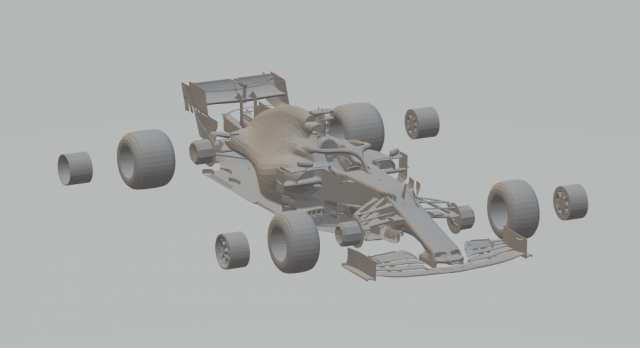 fromula one race car 2019 3D Druckmodell .c4d .max .obj .3ds .fbx .stl .blend 