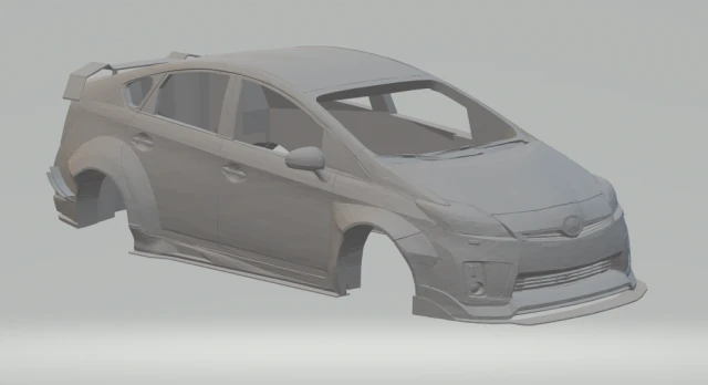 toyota prius 3D Print Model .c4d .max .obj .3ds .fbx .stl .blend 