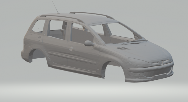 peugeot 206 sw 3Dプリントモデル .c4d .max .obj .3ds .fbx .stl .blend 
