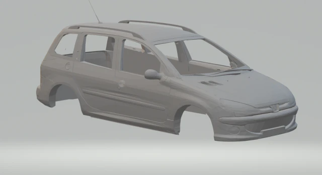 peugeot 206 sw 3D Print Model .c4d .max .obj .3ds .fbx .stl .blend 