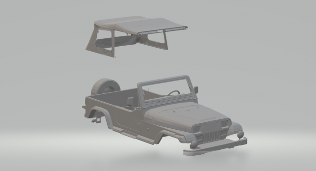 jeep wrangler Model Cetak 3D .c4d .max .obj .3ds .fbx .stl .blend 