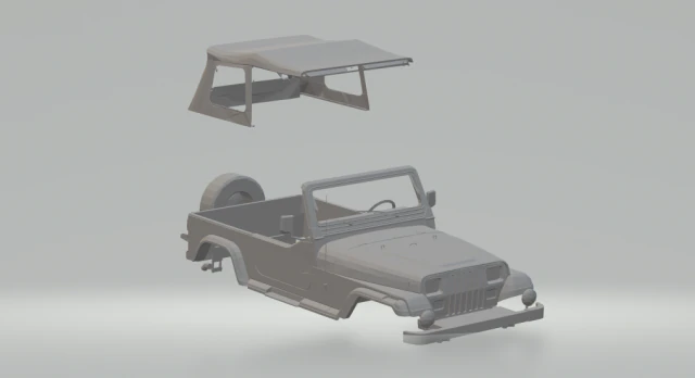 jeep wrangler 3D Print Model .c4d .max .obj .3ds .fbx .stl .blend 