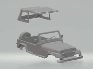 jeep wrangler Model Cetak 3D