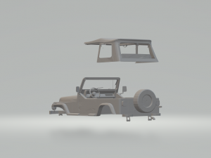 jeep wrangler Model Cetak 3D
