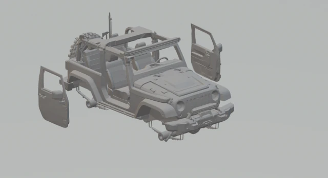 jeep wrangler 3D Print Model .c4d .max .obj .3ds .fbx .stl .blend 