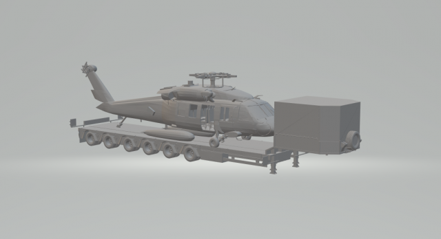 trailer lowbed helicopter transport 3D Print Model .c4d .max .obj .3ds .fbx .stl .blend 