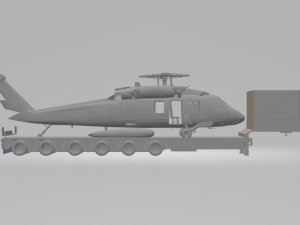 trailer lowbed helicopter transport 3D Print Model